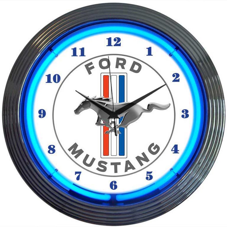 Mustang Neon Clock