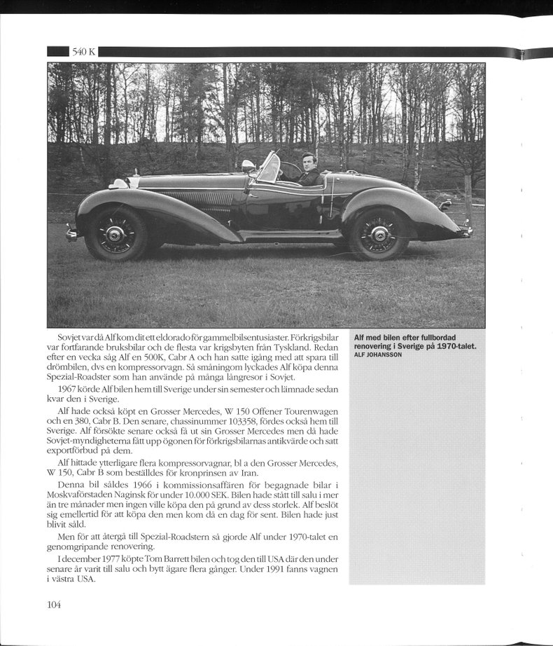 For Sale 1939 Mercedes-Benz 540 K