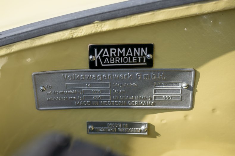 For Sale 1958 Volkswagen Karmann Ghia