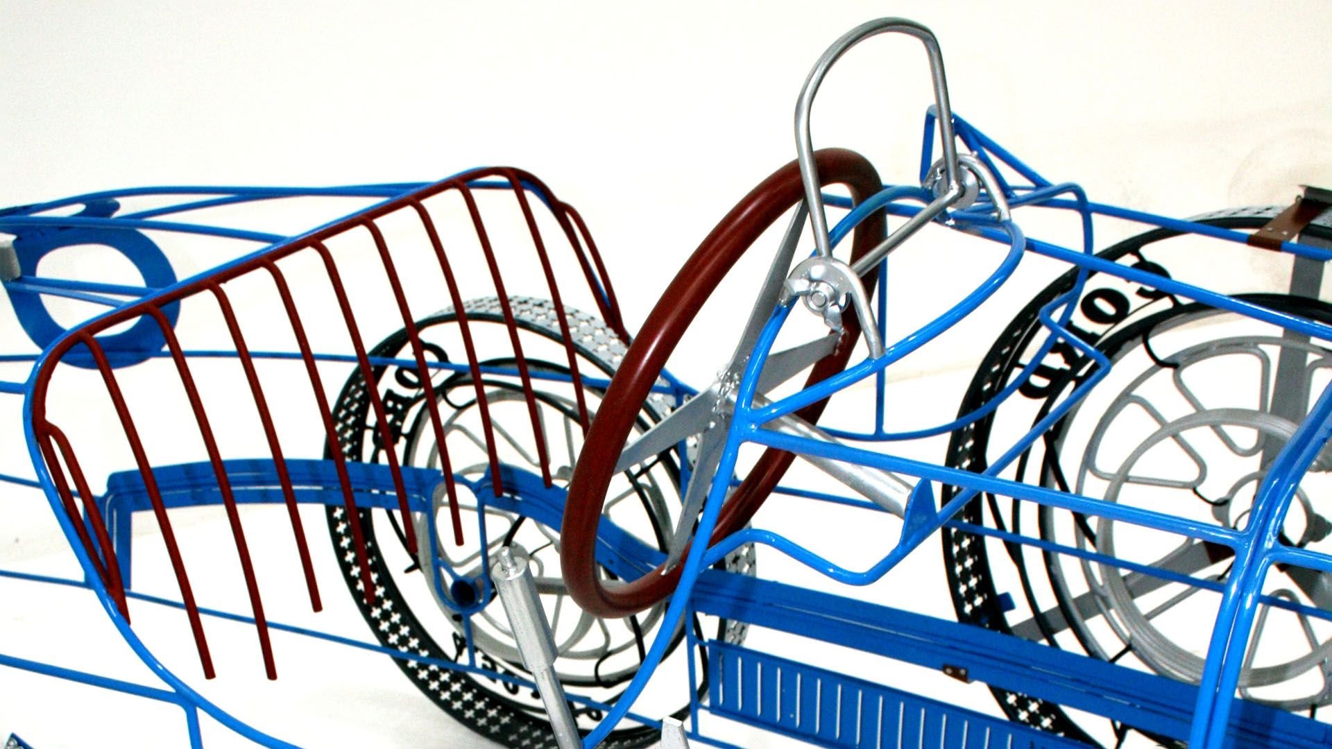 Broad Arrow Auctions | Bugatti Type 35 Full Scale Wire Sculpture