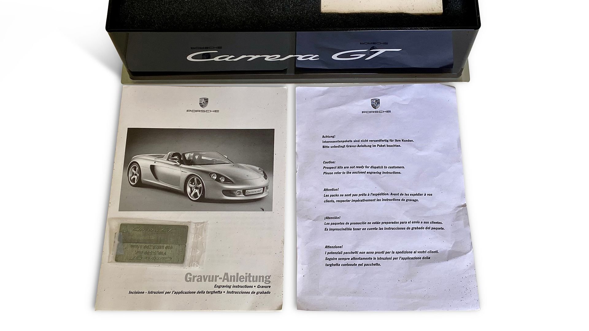 For Sale Porsche Carrera GT VIP Pre-Delivery Order and Delivery Items