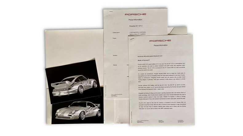 For Sale Assorted Factory Porsche GT and RS Press Kits and Brochures