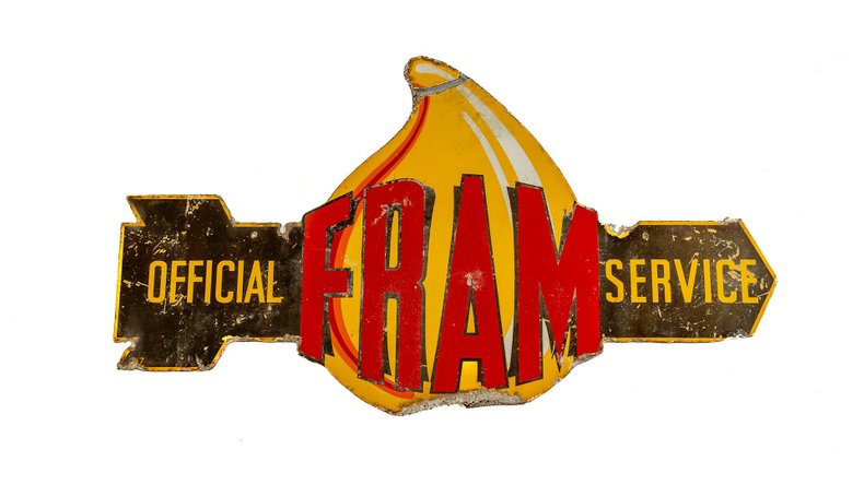 Broad Arrow Auctions | Official FRAM Service Enamel Sign