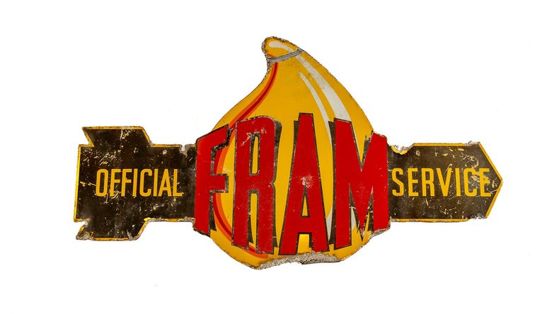 Broad Arrow Auctions | Official FRAM Service Enamel Sign
