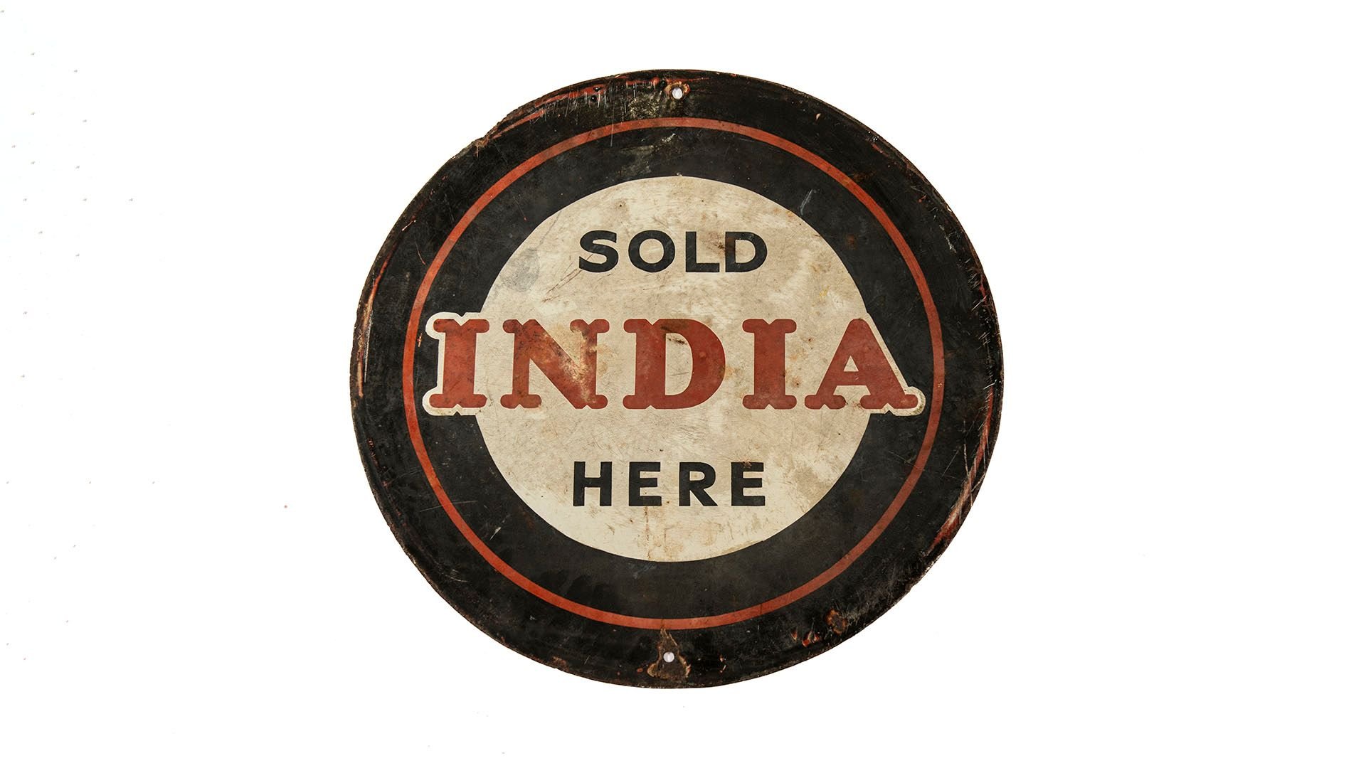 Broad Arrow Auctions | INDIA Sold Here Enamel Sign