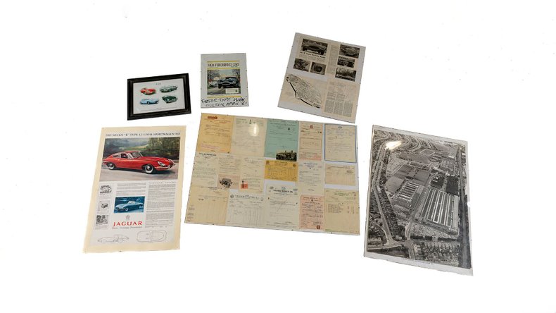 Broad Arrow Auctions | Assorted framed Jaguar prints / letters