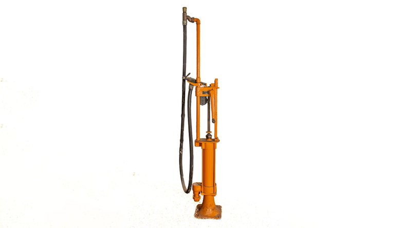 Broad Arrow Auctions | Pratts (orange) Hand Crank Gas/Petrol Pump
