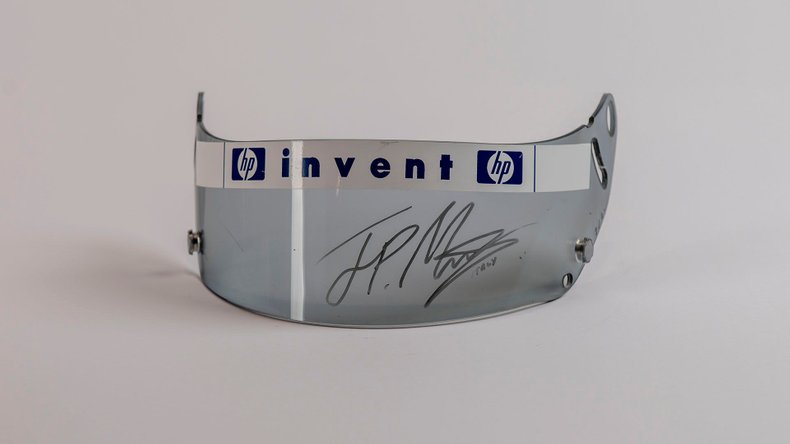 Broad Arrow Auctions | Juan Pablo Montoya 2004 Signed Original Williams Helmet Visor