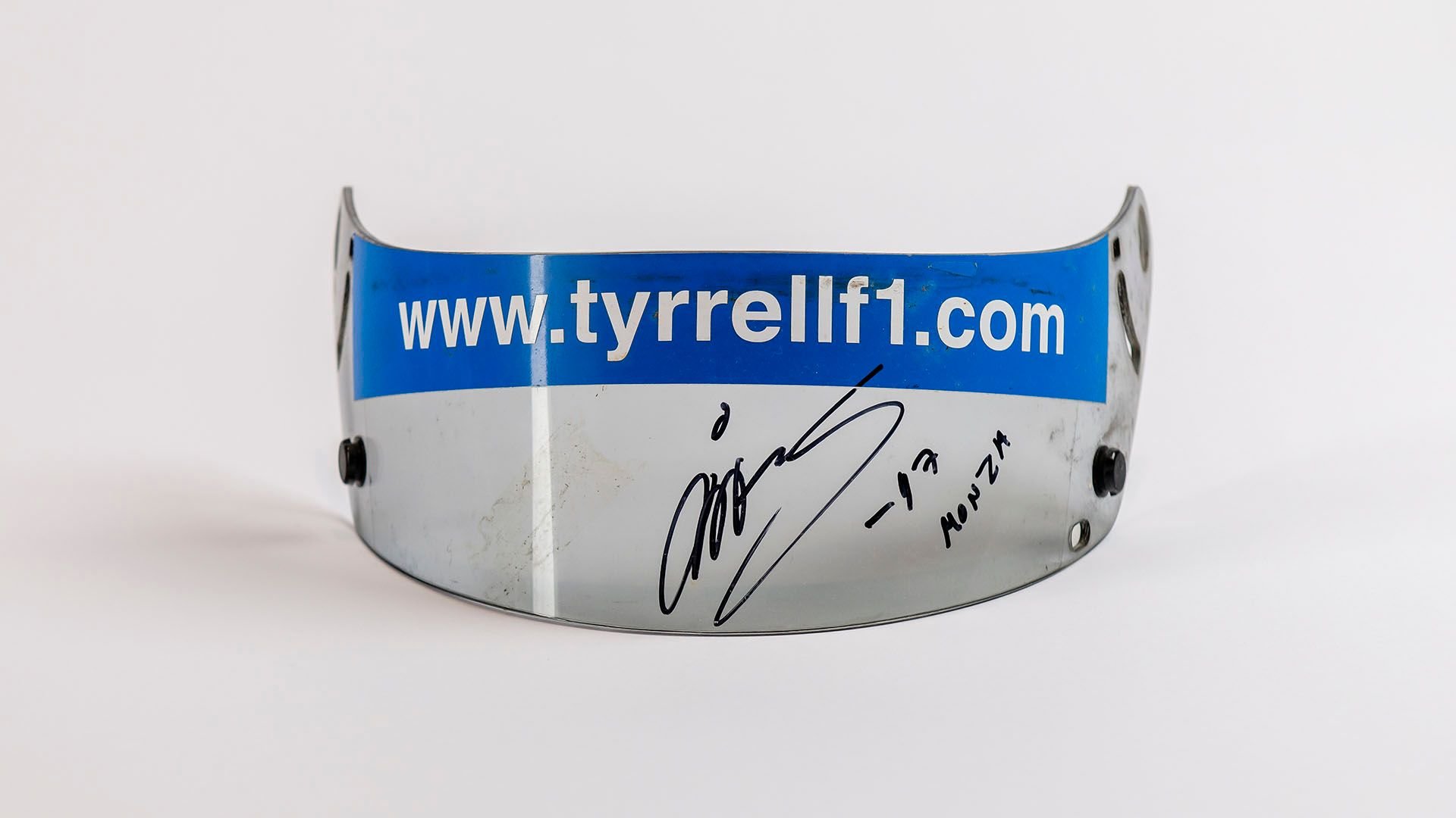 Broad Arrow Auctions | Mika Salo 1997 Signed Original Tyrrell Helmet Visor