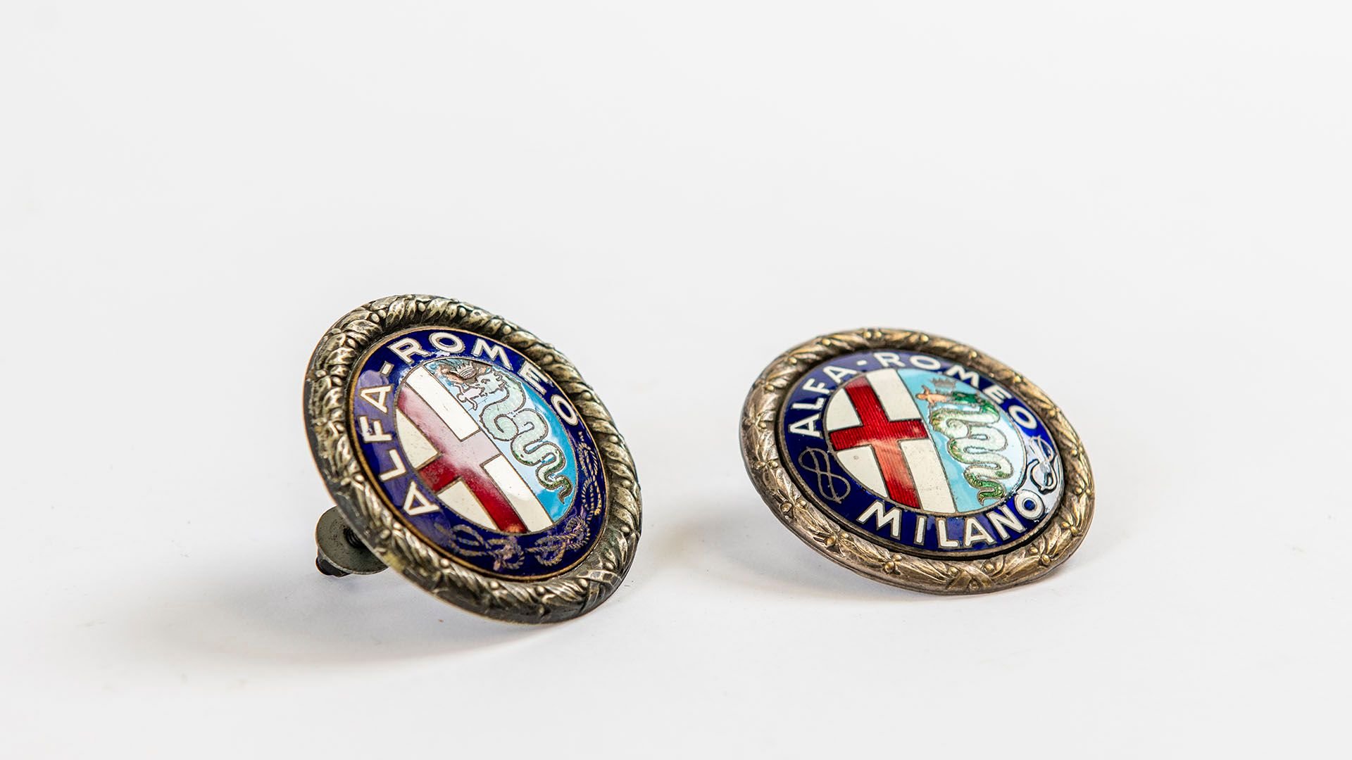 Broad Arrow Auctions | A Pair of 1930s Alfa Romeo 8C Badges