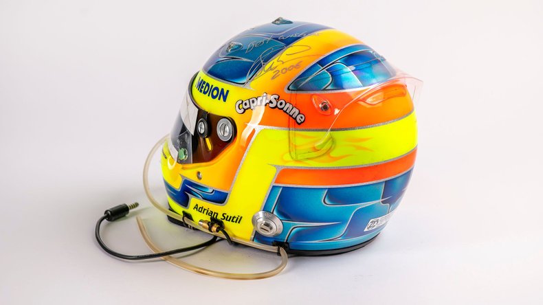 Broad Arrow Auctions | Adrian Sutil 2006 Signed Original Midland / Spyker Helmet