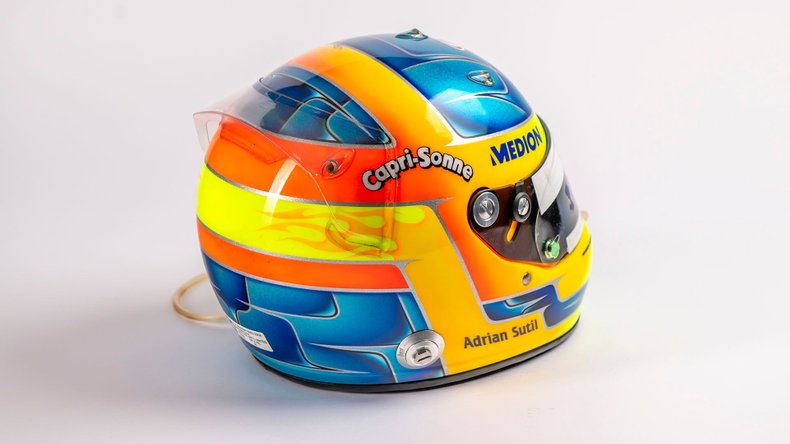 Broad Arrow Auctions | Adrian Sutil 2006 Signed Original Midland / Spyker Helmet