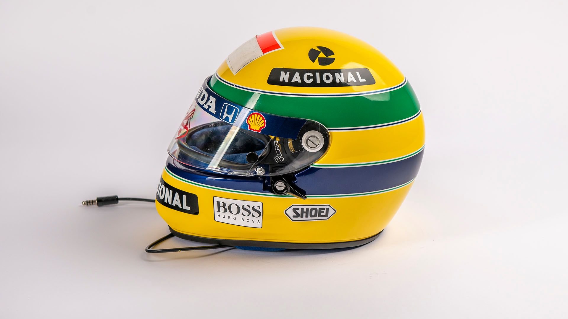 Broad Arrow Auctions | Ayrton Senna 1992 Mclaren Replica Helmet with Original Visor Signed by the Driver