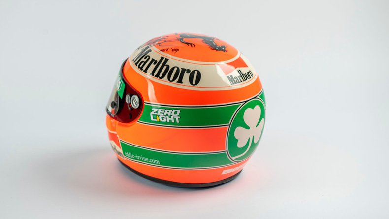 Broad Arrow Auctions | Eddie Irvine 1999 Original Ferrari Helmet Signed Mel '99 by the Driver