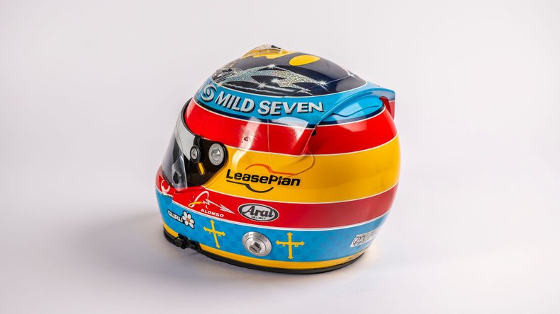 Broad Arrow Auctions | Fernando Alonso 2005 Signed Original Renault Helmet