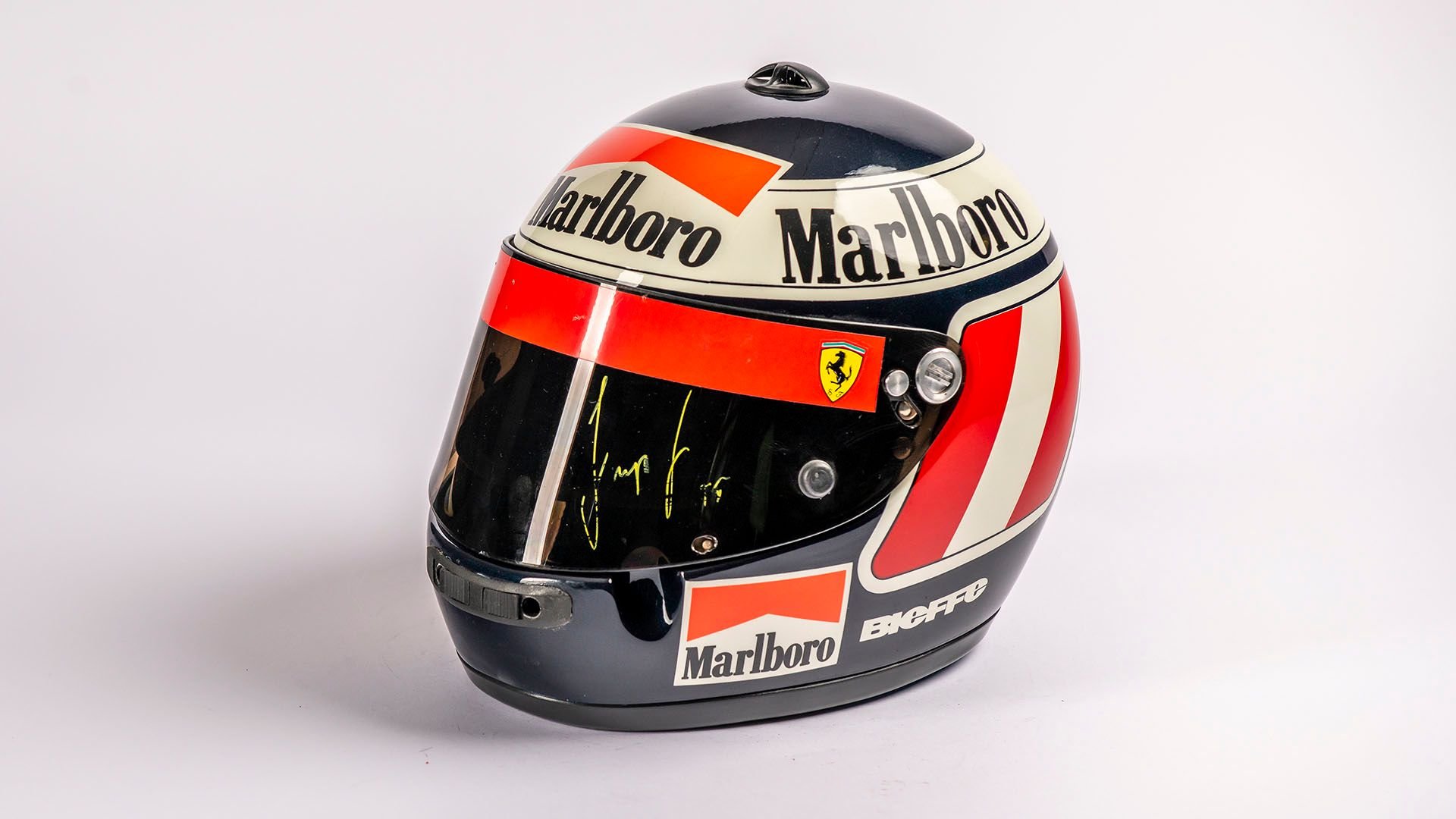 Broad Arrow Auctions | Gerhard Berger 1993 Signed Original Ferrari Helmet