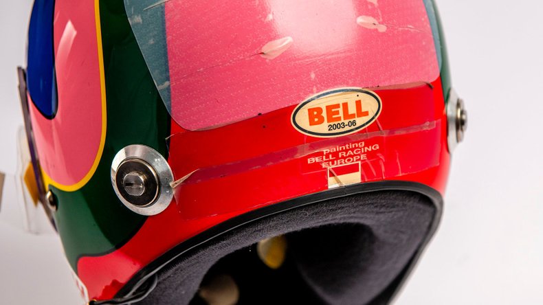 Broad Arrow Auctions | Jacques Villeneuve 2003 Signed Original BAR Helmet with Monaco Flag to the Rear (Sauber 2005 Test)