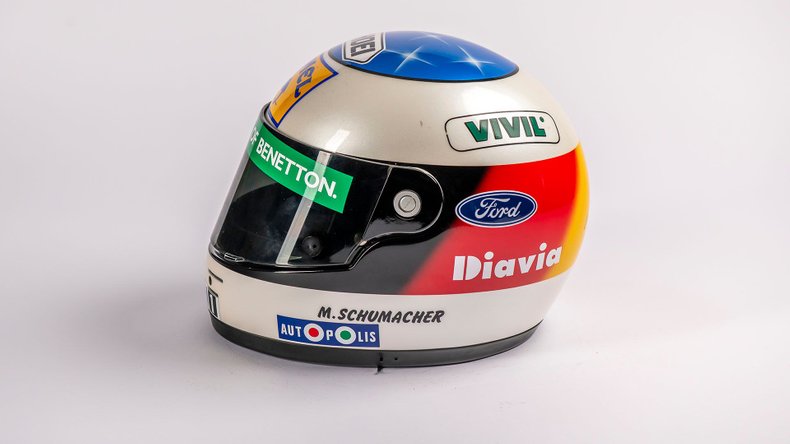 Broad Arrow Auctions | Michael Schumacher 1991 Signed Original Benetton Helmet