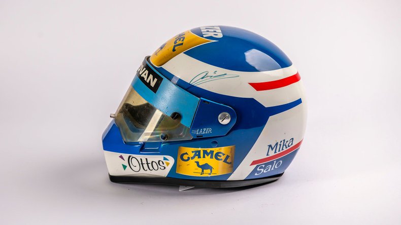 Broad Arrow Auctions | Mika Salo 1990 Signed Original Macau Helmet