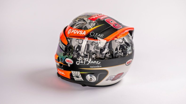 Broad Arrow Auctions | Romain Grosjean 2014 Original Lotus Helmet Featuring Matt LeBlanc (Joey from Friends) on the Design