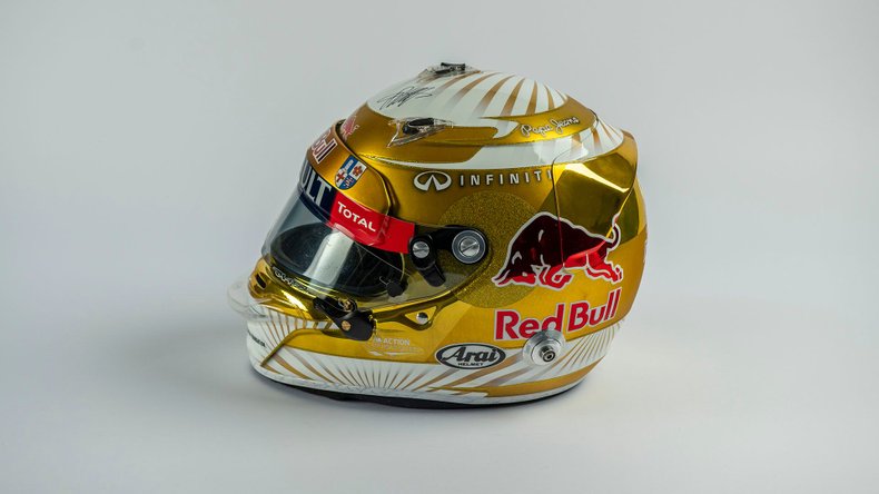 Broad Arrow Auctions | Sebastian Vettel Signed Original 2012 Red Bull Helmet