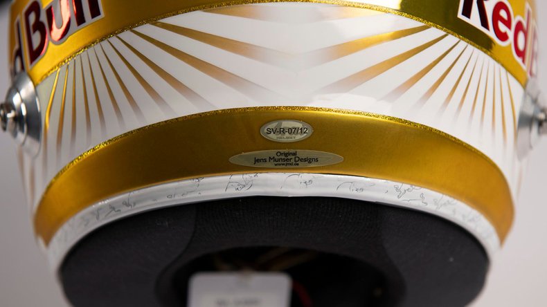 Broad Arrow Auctions | Sebastian Vettel Signed Original 2012 Red Bull Helmet