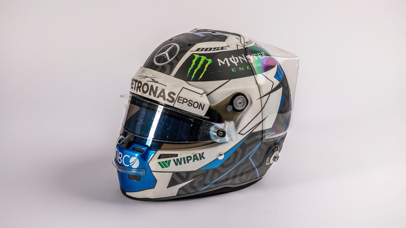 Broad Arrow Auctions | Valtteri Bottas 2018 Signed Original Mercedes Helmet