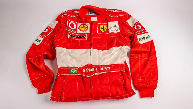 Broad Arrow Auctions | Luciano Burti 2002 Signed Original Ferrari Overalls