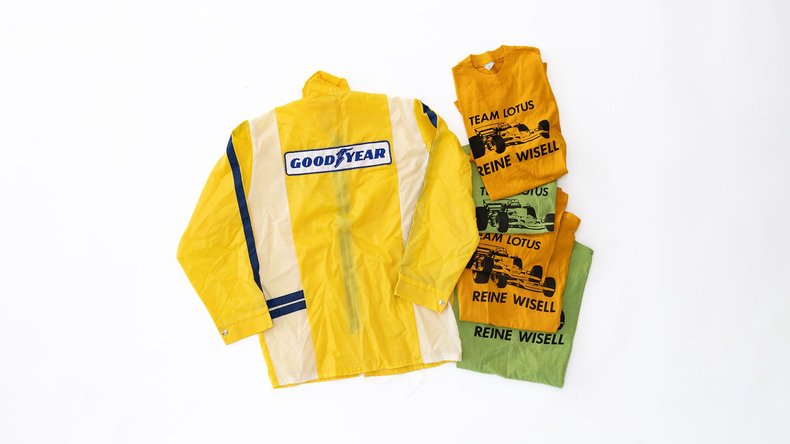 Broad Arrow Auctions | Original Goodyear Jacket & Team Lotus T-Shirts
