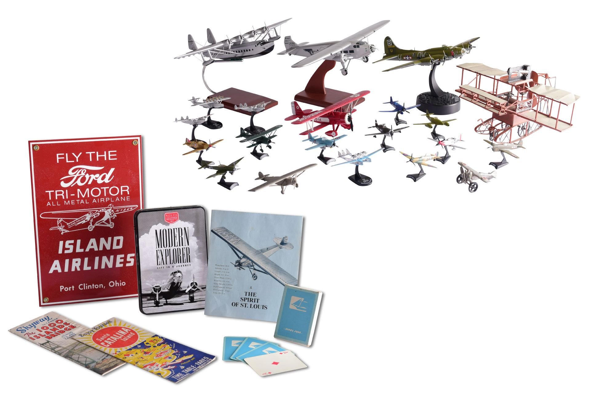 For Sale Large Group of Model Airplanes and Metal Ford Airline Sign
