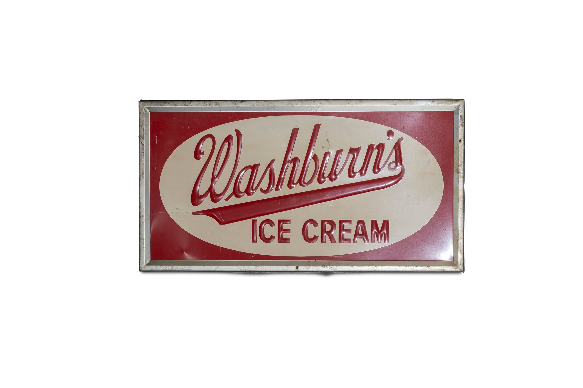 For Sale 'Washburn's Ice Cream' Single Sided Sign