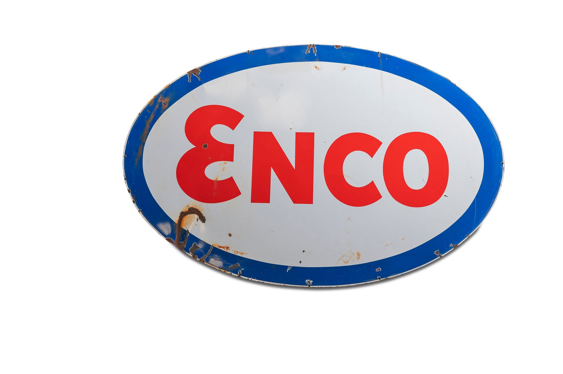 For Sale Large 'Enco' Porcelain Sign, Double-Sided