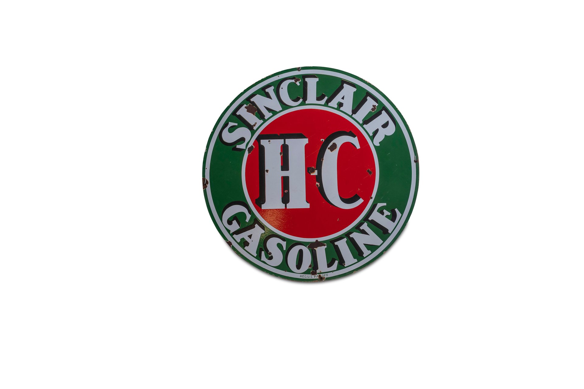 For Sale 'Sinclair Gasoline' Porcelain Sign, double-Sided