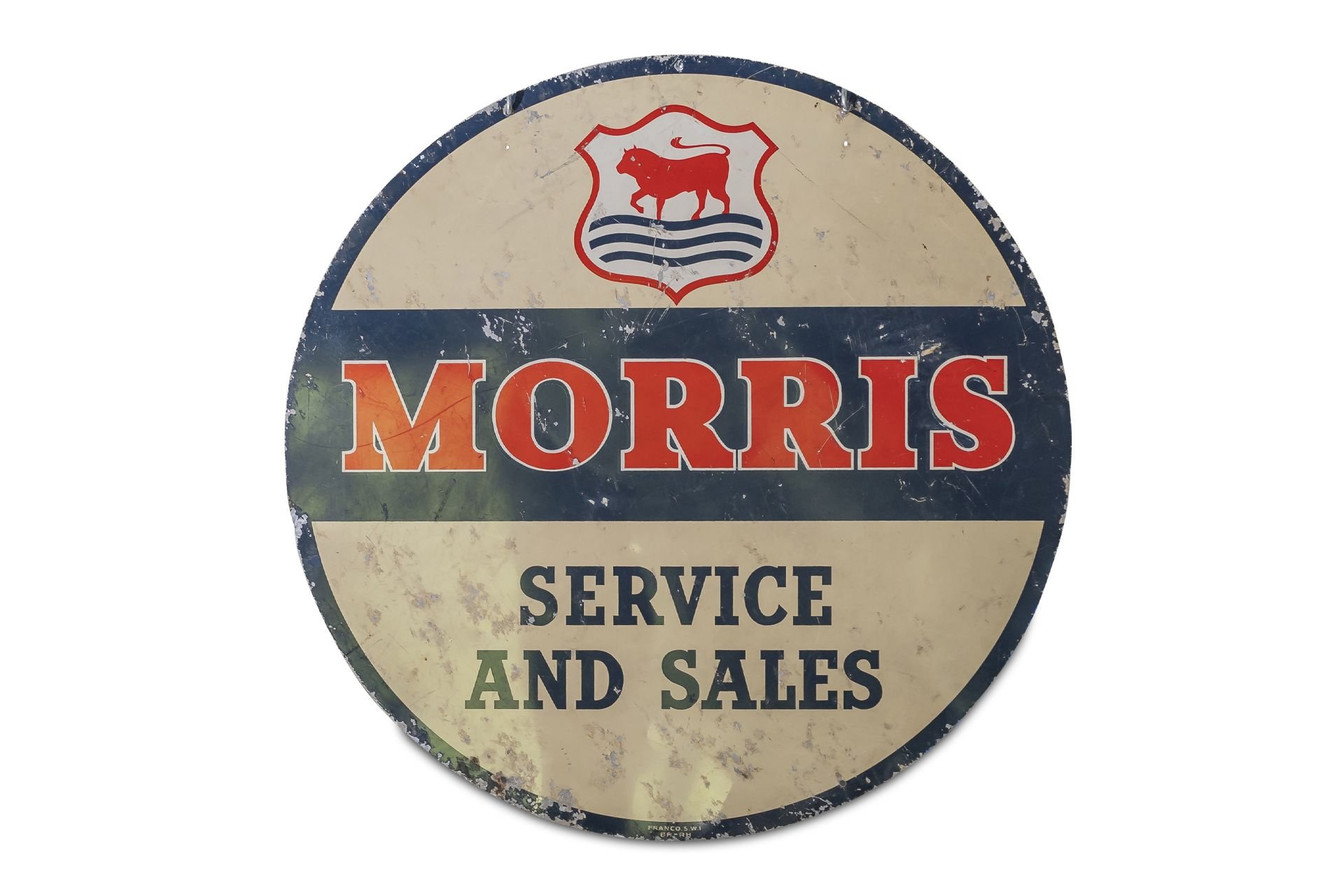 For Sale 'Morris Service' Porcelain Sign, Double-Sided