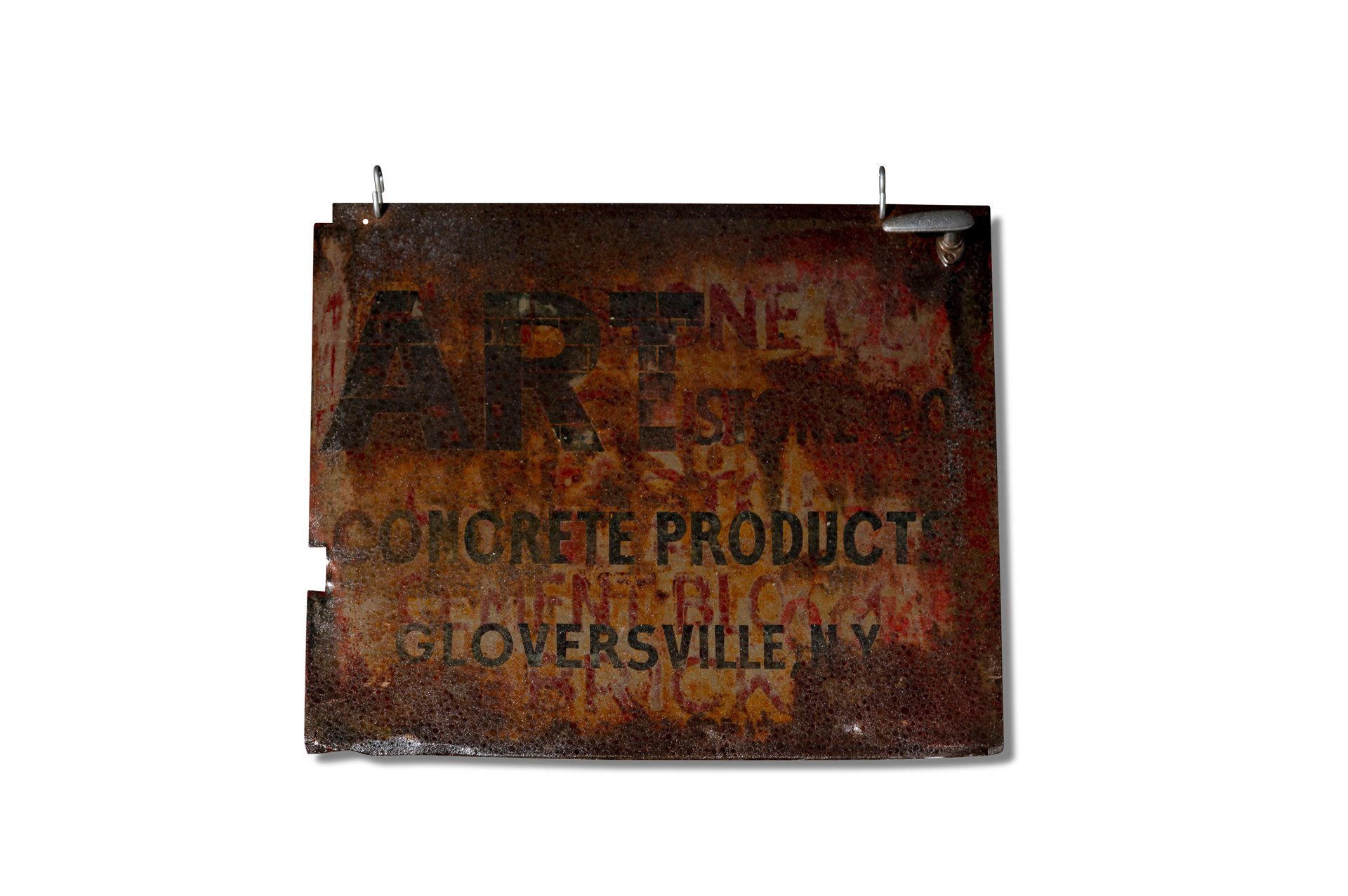 Broad Arrow Auctions | 'Concrete Advertising, Gloversville' Metal Sign