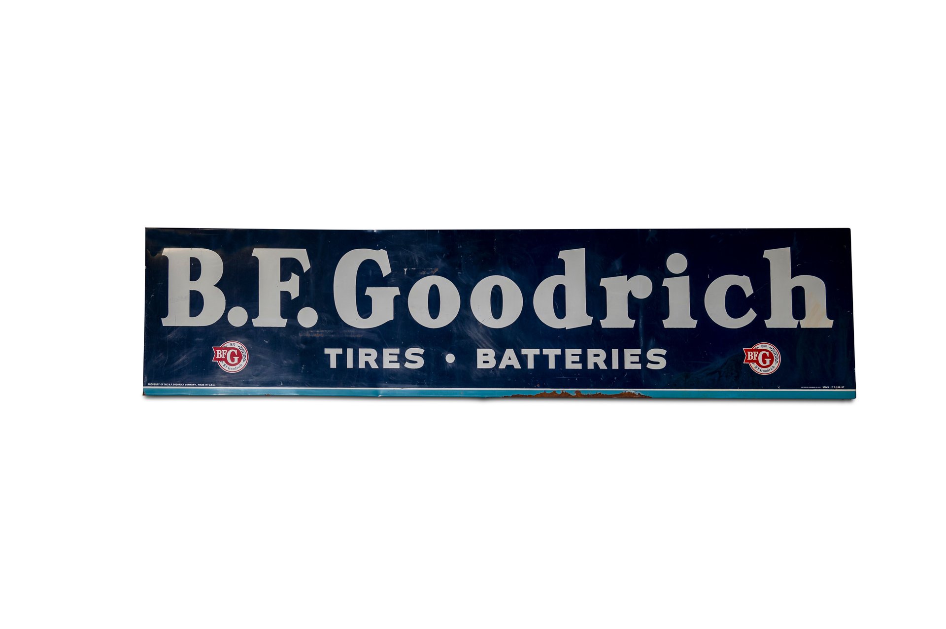 Broad Arrow Auctions | Large 'B.F. Goodrich Tires & Batteries' Porcelain Sign