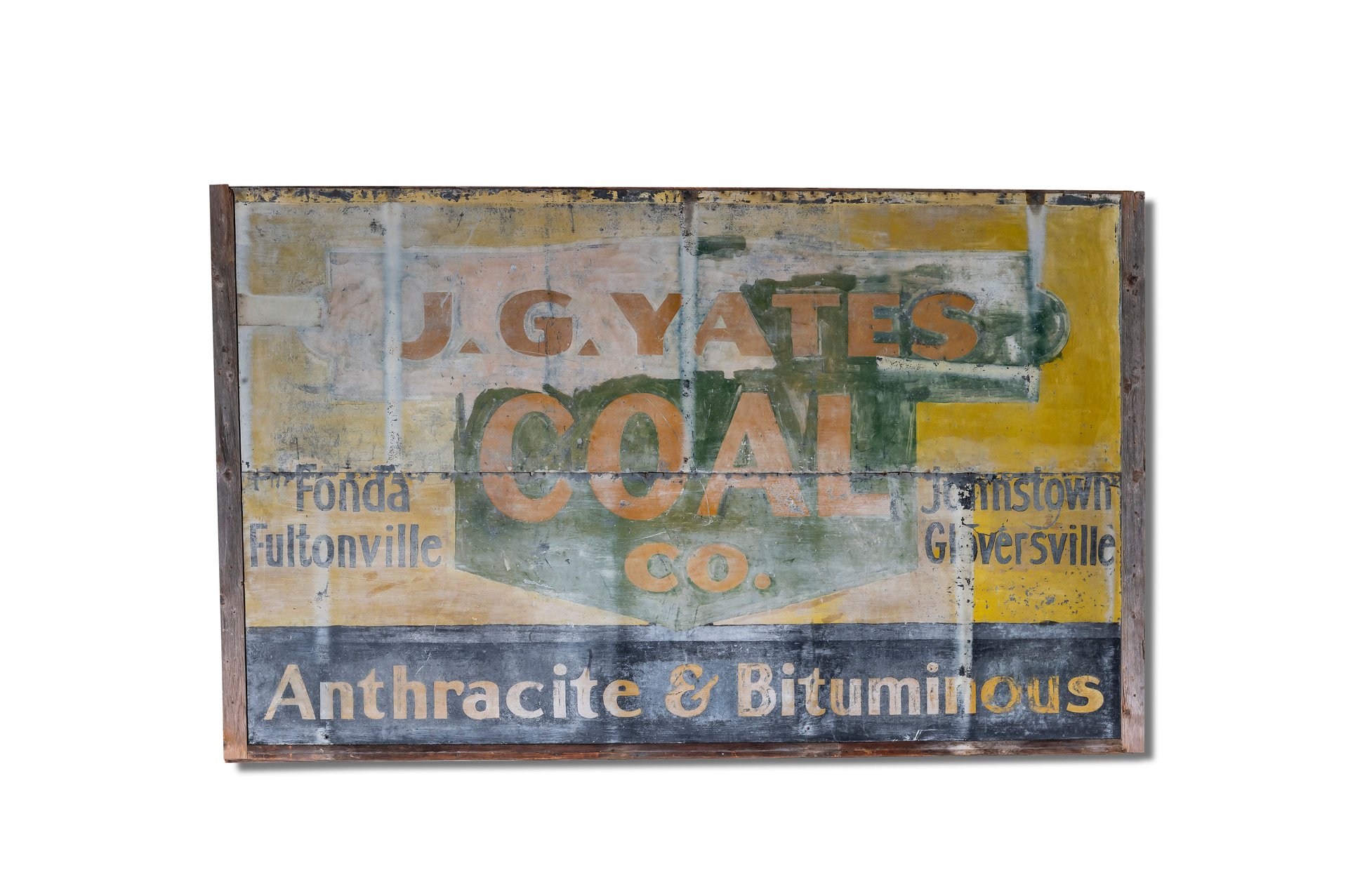 For Sale Large 'J.G. Yates Coal Co., Gloversville, NY' Sign