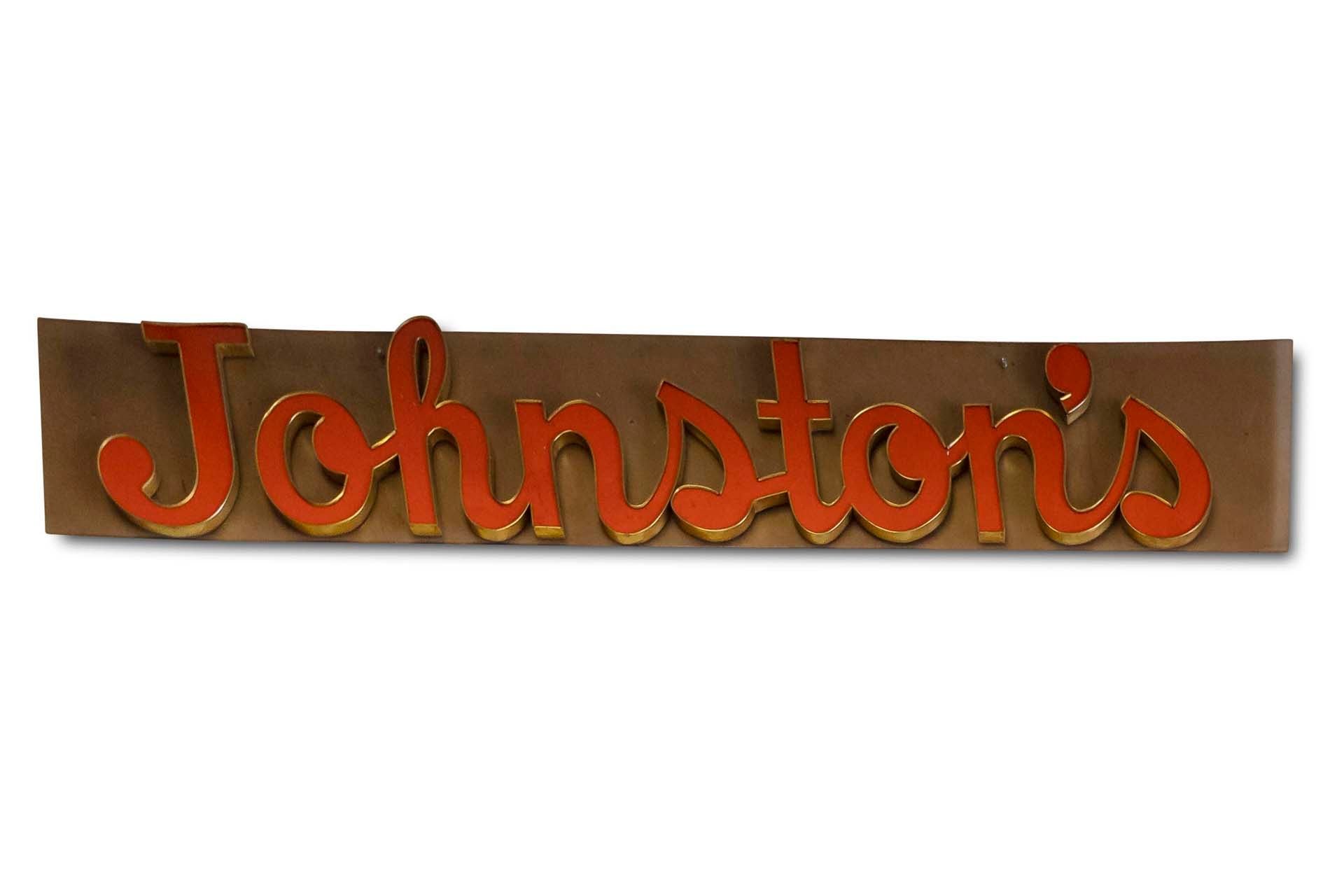 'Johnston's' Raised Lettering Plastic & Metal Sign | Passion for the ...