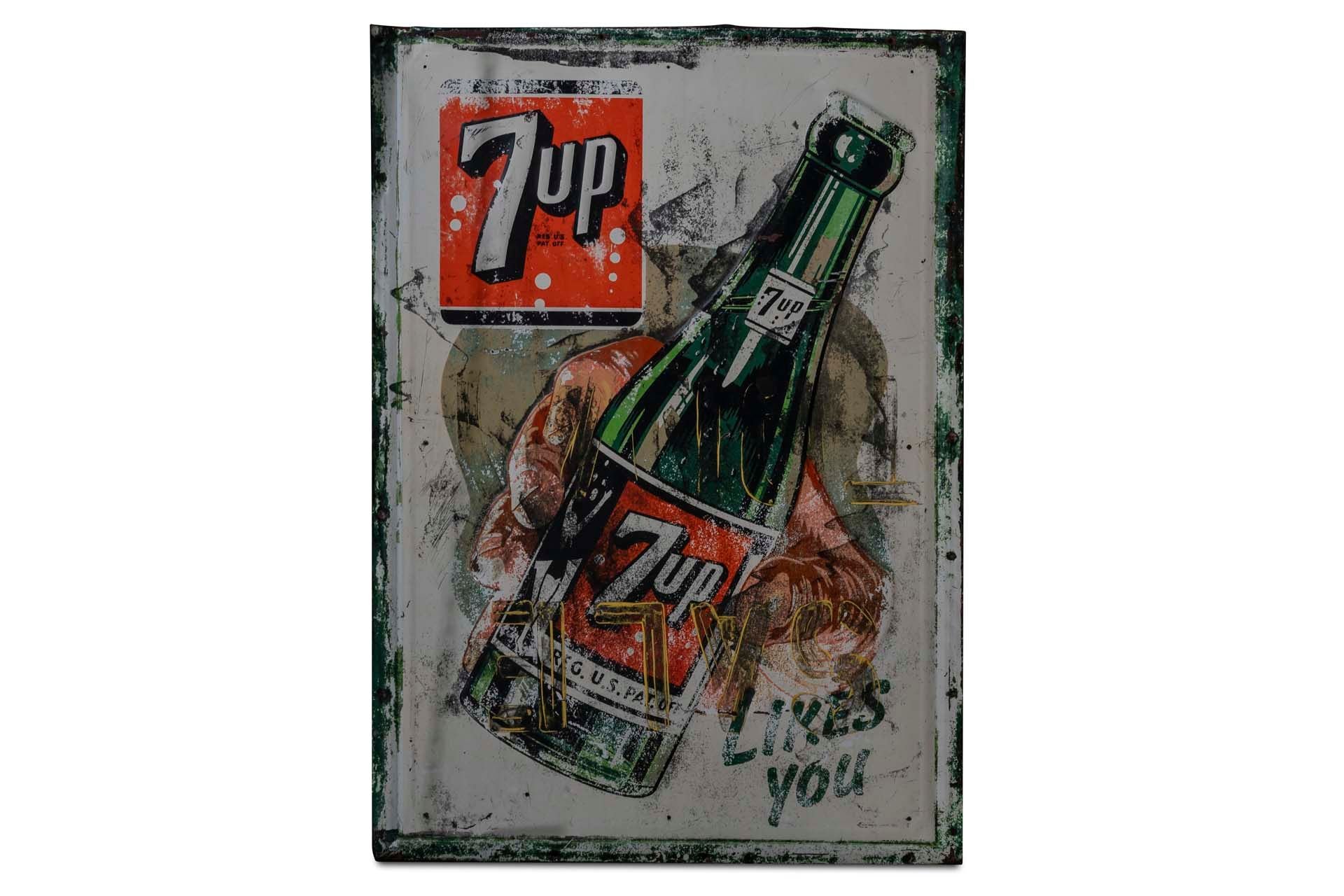 For Sale '7UP' Metal Sign