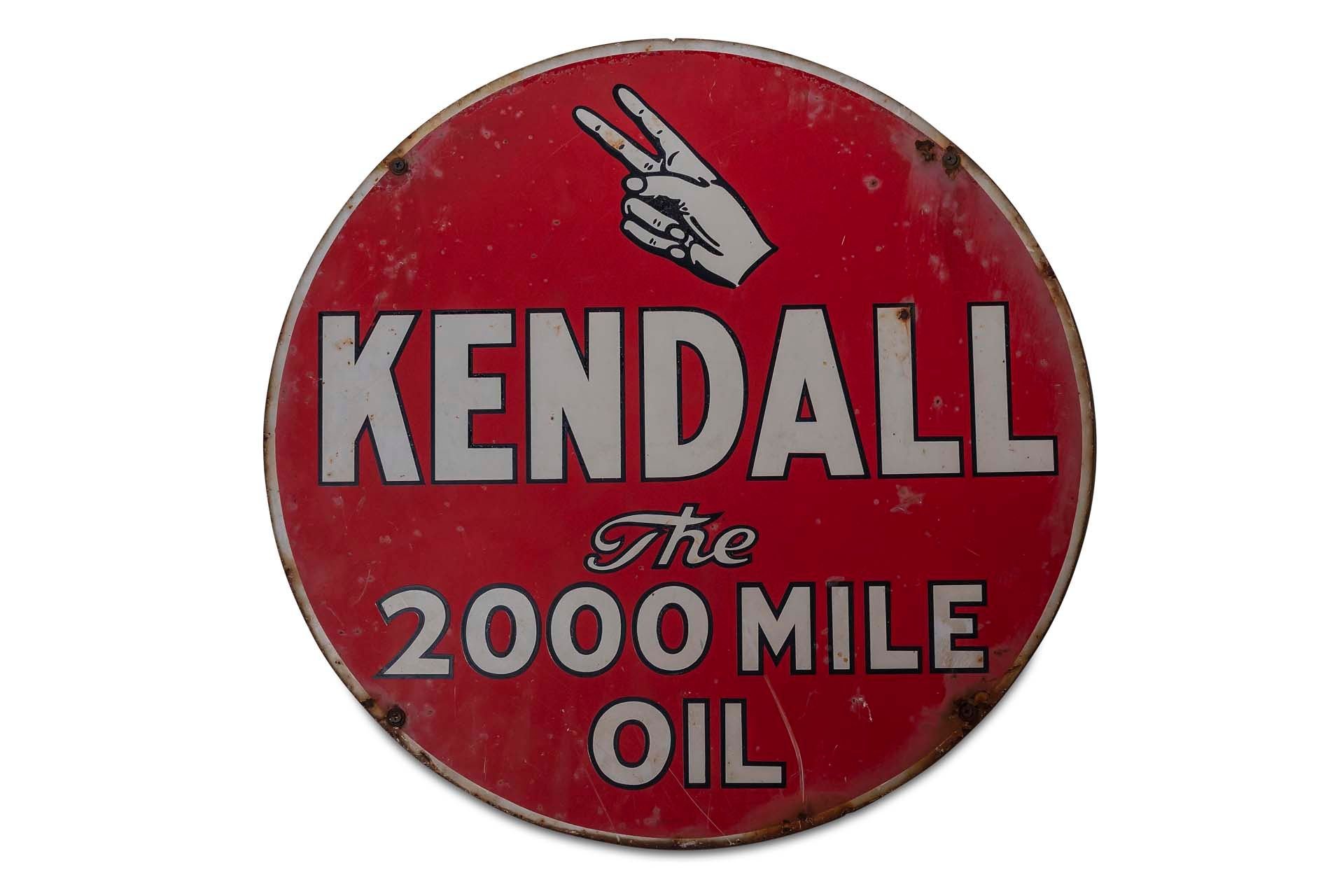 For Sale 'Kendall The 2000 Mile Oil' Porcelain Sign