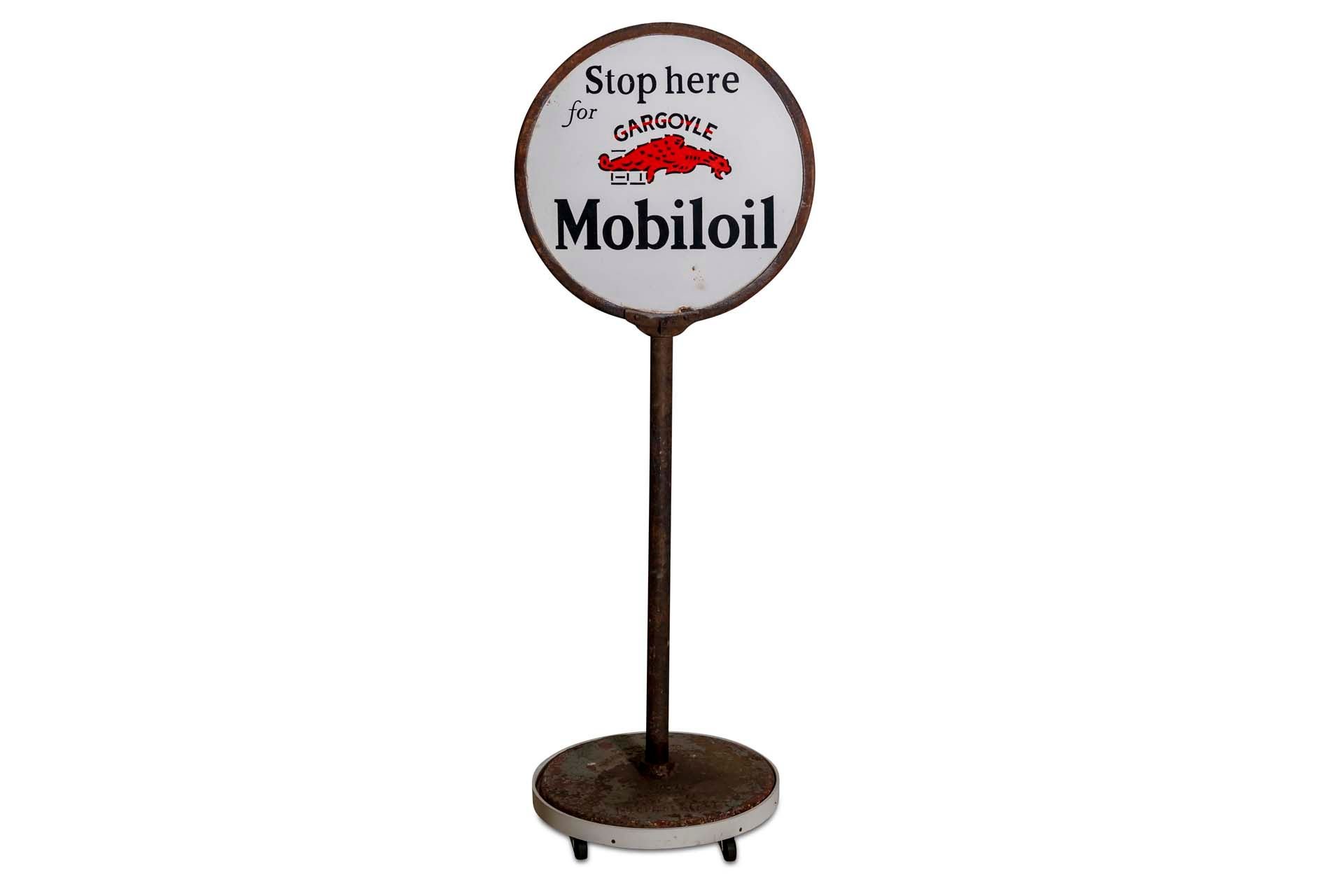 Broad Arrow Auctions | 'Mobiloil' Service Station Upright Porcelain Sign