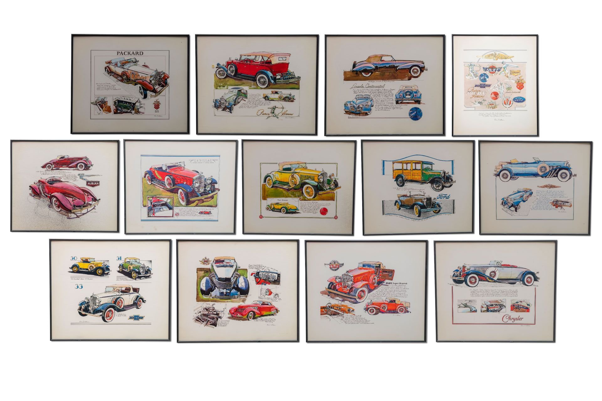 Broad Arrow Auctions | Group of Ken Dallison Automotive Prints