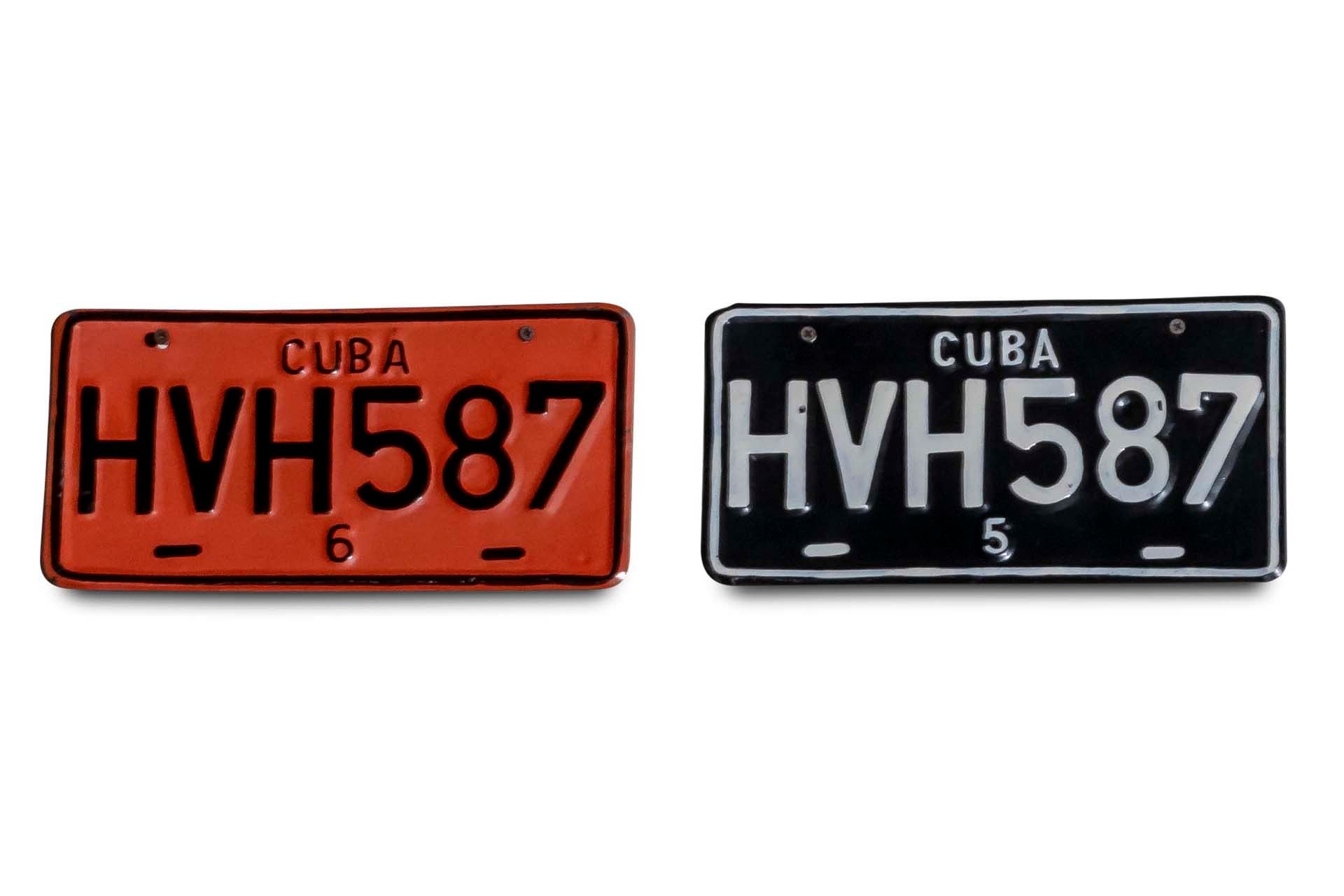 For Sale Pair of Matching Cuban License Plates