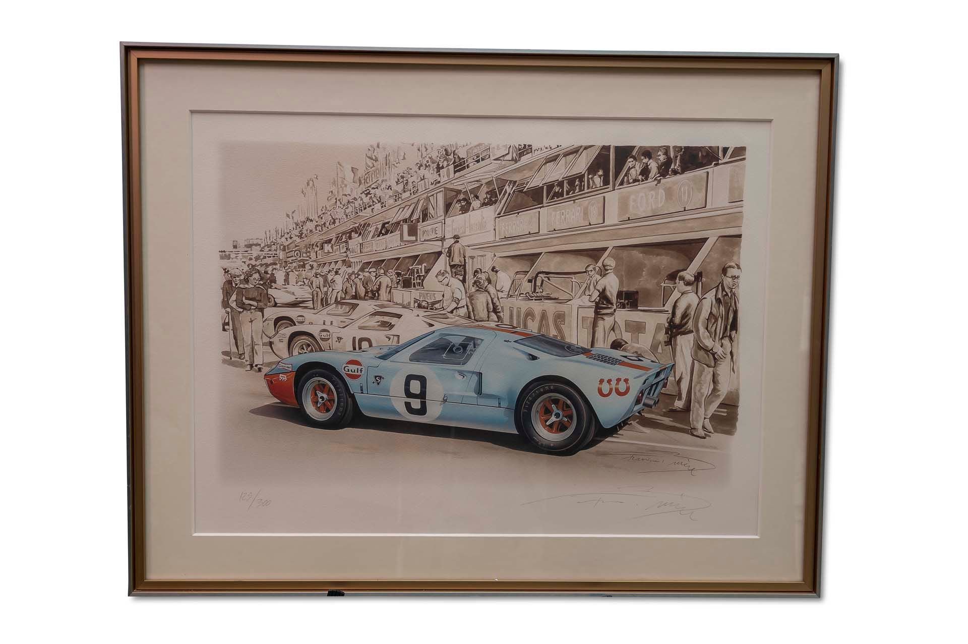 Broad Arrow Auctions | Framed 'Ford GT Signed Lithograph 125/300 Edition'
