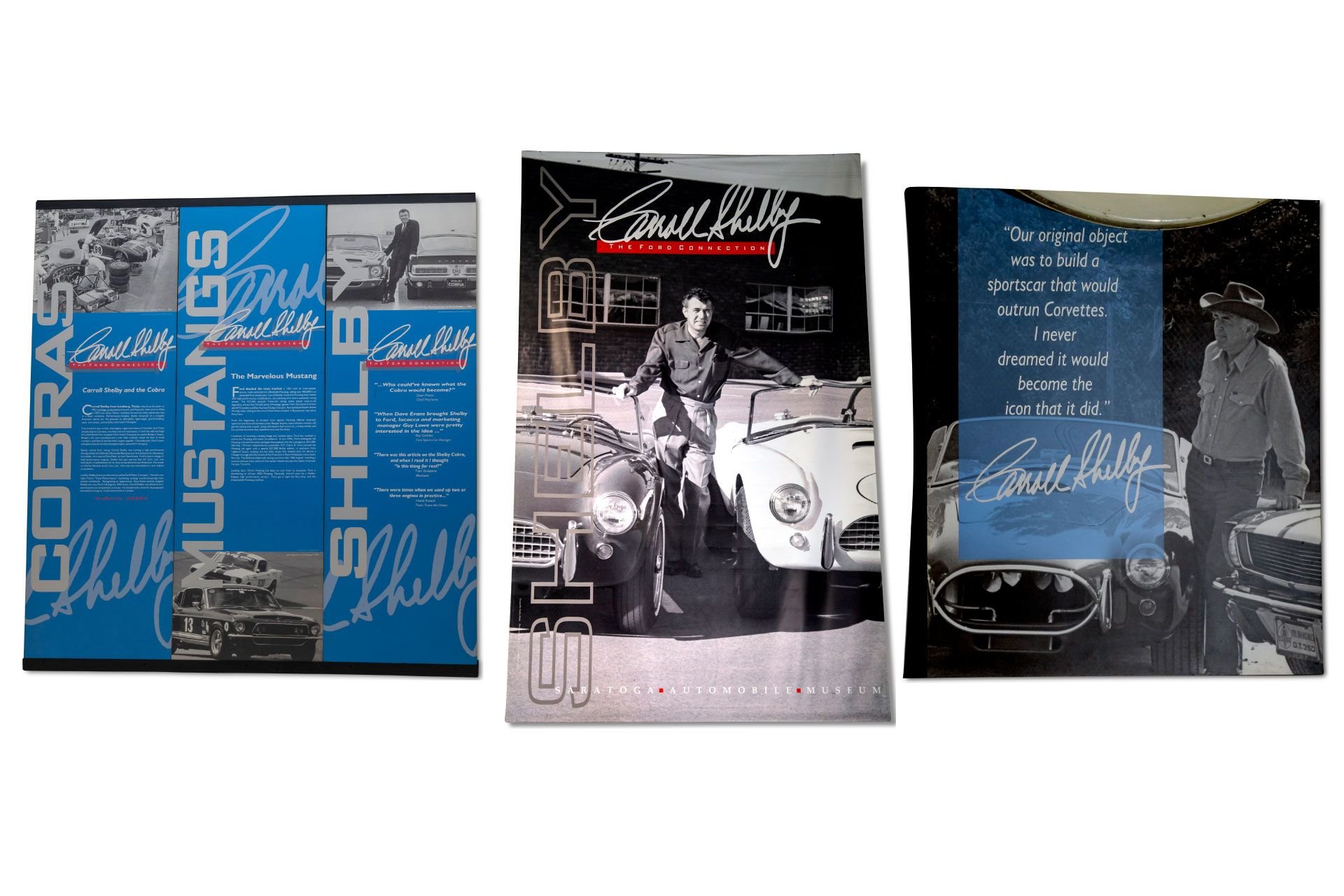 For Sale Group of 'Carroll Shelby Vinyl Banner and Posterboard'