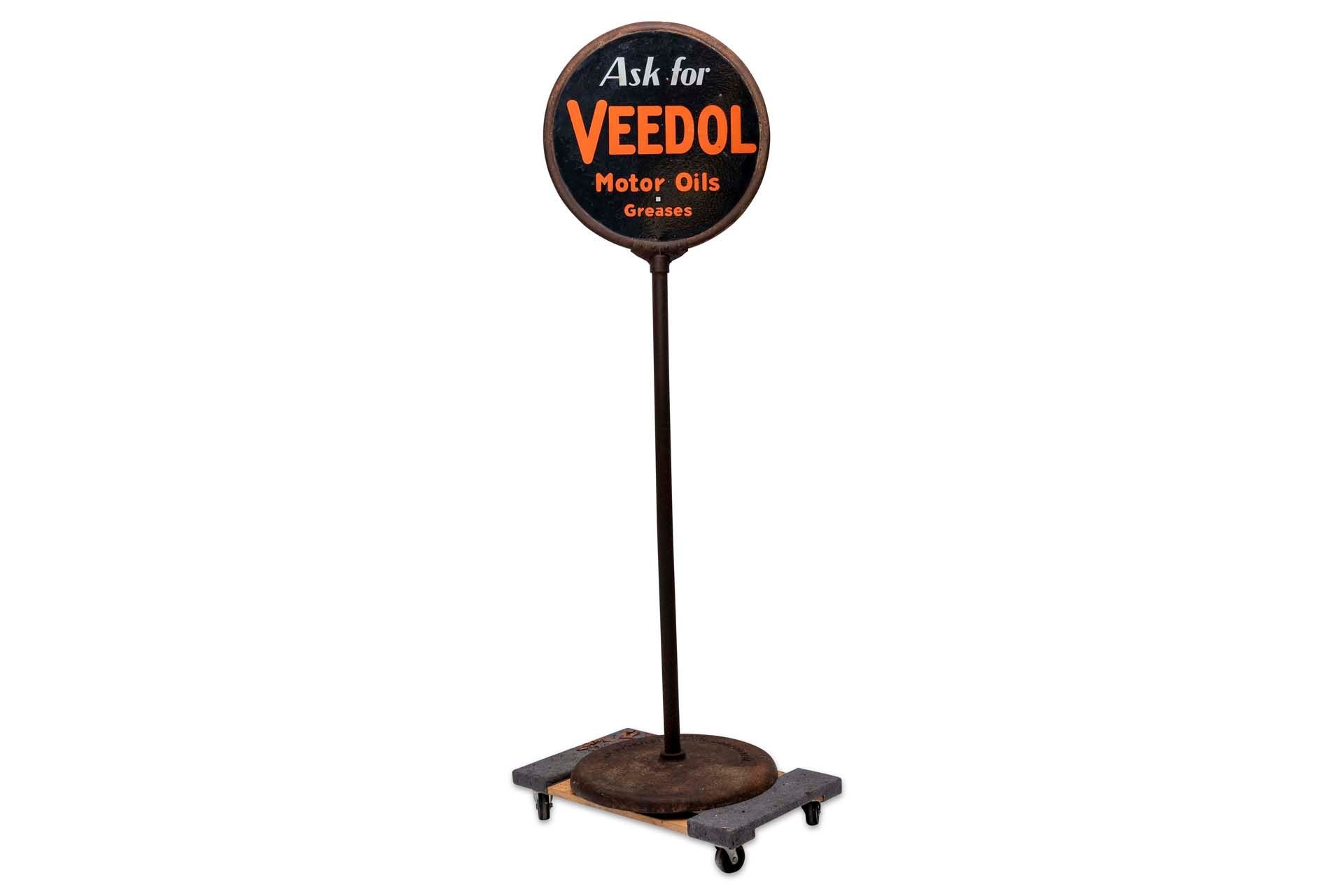 For Sale 'Veedol Motoroil' Upright Gas Station Display, Double-sided