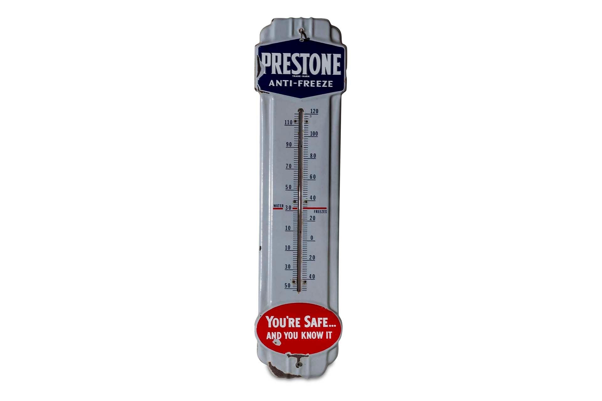 For Sale 'Prestone Anti-Freeze' Hanging Wall Thermometer