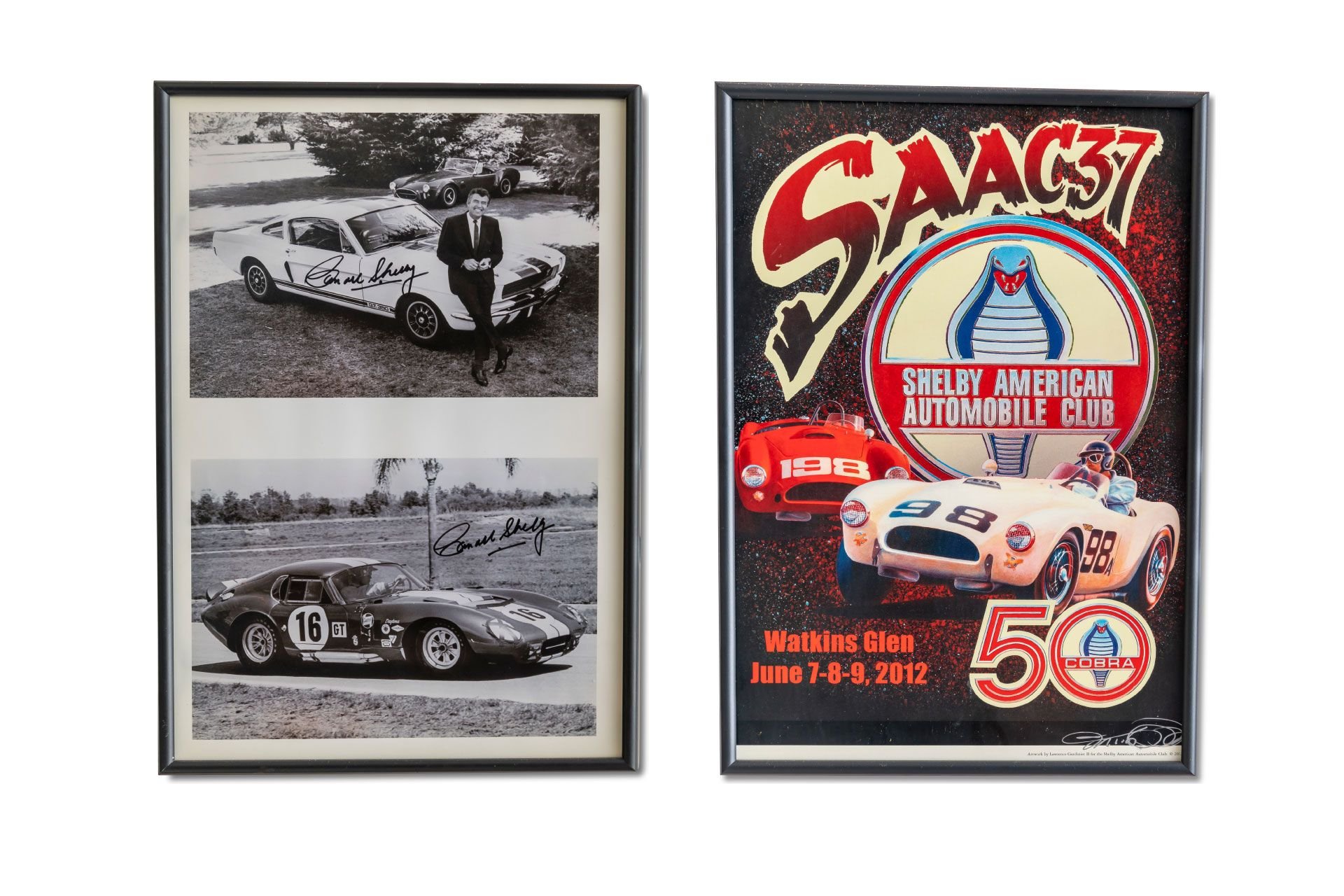 Broad Arrow Auctions | Framed Shelby Carroll Signed Black and White Photographs and SAAC37 Poster