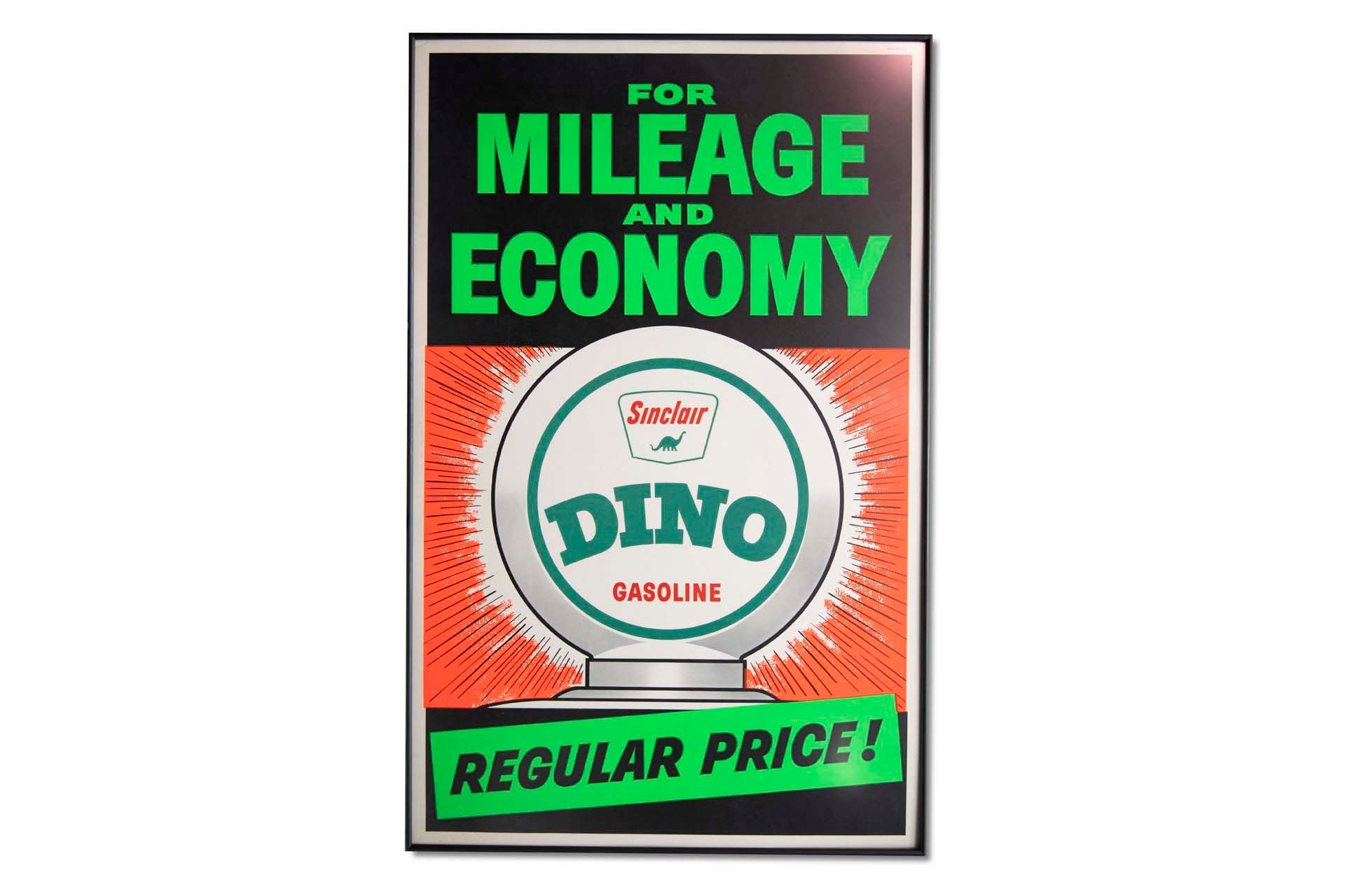 For Sale Framed 'Sinclair Dino Gasoline' Poster