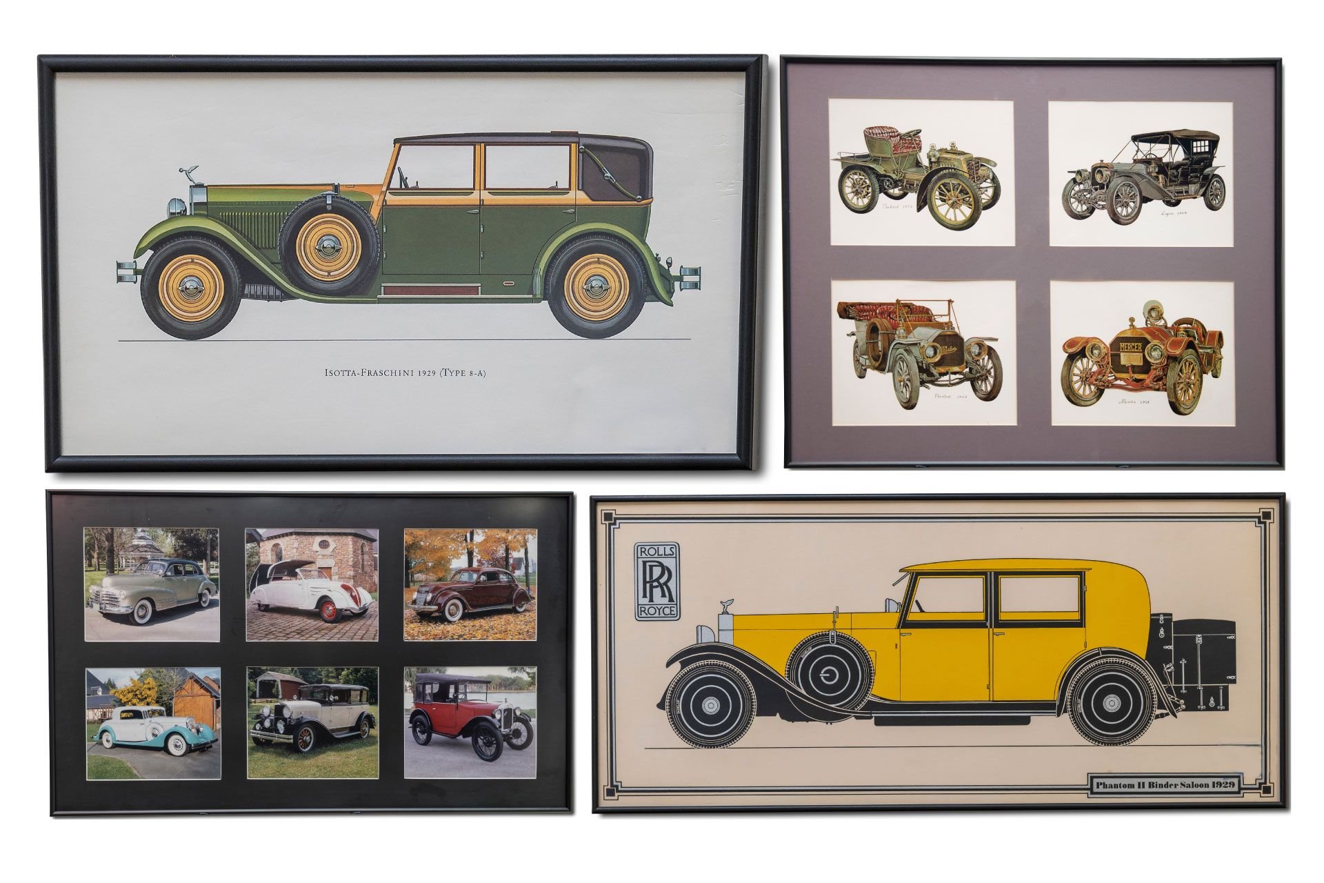 For Sale Group of Automotive Illustrations, Posters, and Photos